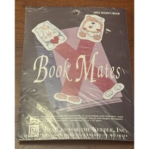 Designs for the Needle BOOK MATES BUNNY BEAR Cross Stitch Kit 2802 VTG 1991 NIP